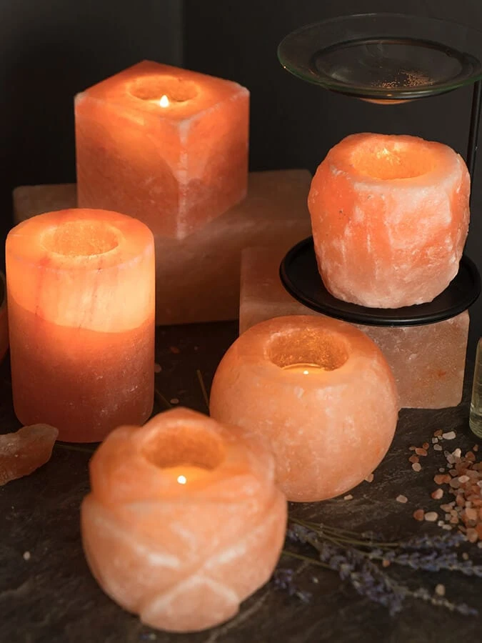 Yoga Studio Himalayan Salt Tealight Candle Holder - Square 10 Yoga Studio Himalayan Salt Tealight Candle Holder - Square - Image 8
