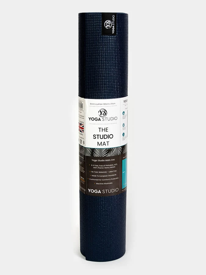 Yoga Studio 6mm Navy Blue Yoga Mat With Custom Logo Design 5 Yoga Studio 6mm Navy Blue Yoga Mat With Custom Logo Design - Image 3