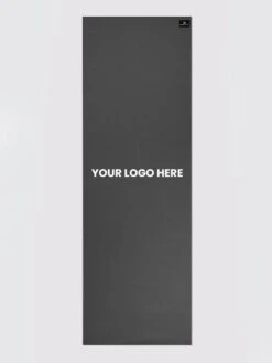 Yoga Studio 6mm Graphite Grey Yoga Mat With Custom Logo Design -Yoga Supply Store Yoga Studio Mat Graphite Grey Logo Middle
