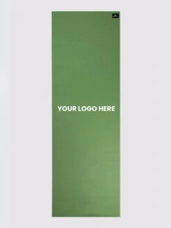 Yoga Studio 6mm Palm Green Yoga Mat With Custom Logo Design -Yoga Supply Store Yoga Studio Mat Green Logo Middle