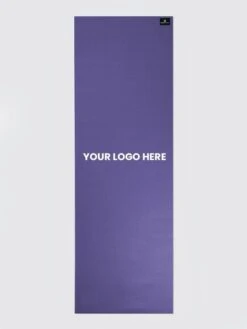 Yoga Studio 6mm Purple Yoga Mat With Custom Logo Design -Yoga Supply Store Yoga Studio Mat Purple Logo Middle