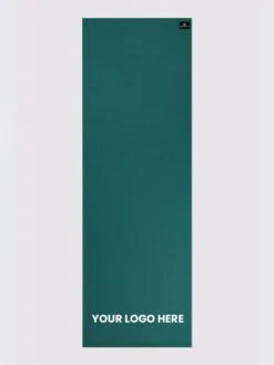 Yoga Studio 6mm Teal Yoga Mat With Custom Logo Design -Yoga Supply Store Yoga Studio Mat Teal Logo Bottom