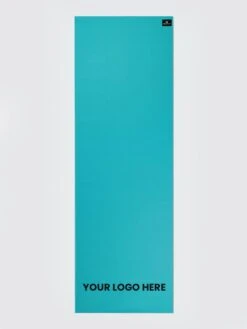 Yoga Studio 6mm Turquoise Yoga Mat With Custom Logo Design -Yoga Supply Store Yoga Studio Mat Turquoise Logo Bottom