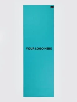 Yoga Studio 6mm Turquoise Yoga Mat With Custom Logo Design -Yoga Supply Store Yoga Studio Mat Turquoise Logo Middle