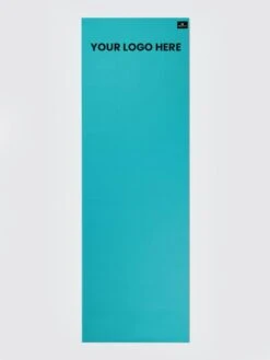 Yoga Studio 6mm Turquoise Yoga Mat With Custom Logo Design -Yoga Supply Store Yoga Studio Mat Turquoise Logo Top