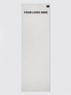 Yoga Studio 6mm White Yoga Mat With Custom Logo Design -Yoga Supply Store Yoga Studio Mat White Logo Top
