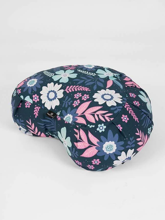 Yoga Studio Crescent Designed Organic Buckwheat Cushion - Floral Collection 3 Yoga Studio Crescent Designed Organic Buckwheat Cushion - Floral Collection