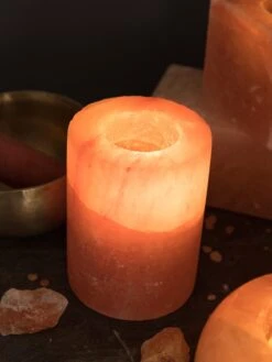 Yoga Studio Himalayan Salt Tealight Candle Holder - Cylinder -Yoga Supply Store bmrizbzgitp