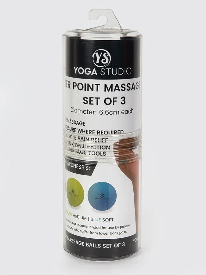 Yoga Studio Trigger Point Massage Balls Set Of 3 Grey - Green - Blue 7 Yoga Studio Trigger Point Massage Balls Set Of 3 Grey - Green - Blue - Image 5