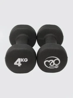 Yoga Mad Pair Of 4Kg Neo Dumbbells Weights - Black -Yoga Supply Store d1gaz043pls