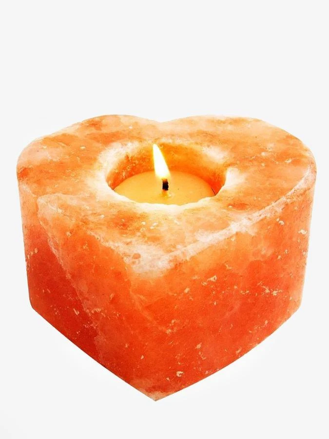 Yoga Studio Himalayan Salt Candle Tea Light Holder - Heart 3 Yoga Studio Himalayan Salt Candle Tea Light Holder - Heart