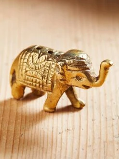 Namaste Antique Brass Elephant Incense Stick Holder - Small -Yoga Supply Store enlpsx0ejbv
