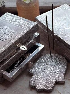 Namaste Hamsa Hand Embossed Incense Holder -Yoga Supply Store espkgmmamfp