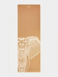 Yoga Studio Printed Elephant Cork Yoga Mat - 4mm -Yoga Supply Store hvgrdgbel2i