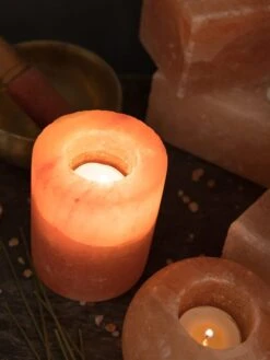 Yoga Studio Himalayan Salt Tealight Candle Holder - Cylinder -Yoga Supply Store jzzjezx5sr4
