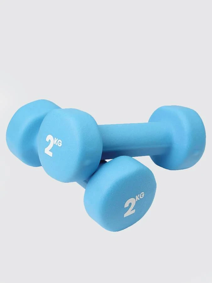 Yoga Mad Pair Of 2Kg Neo Dumbbells - Blue 3 Yoga Mad Pair Of 2Kg Neo Dumbbells - Blue