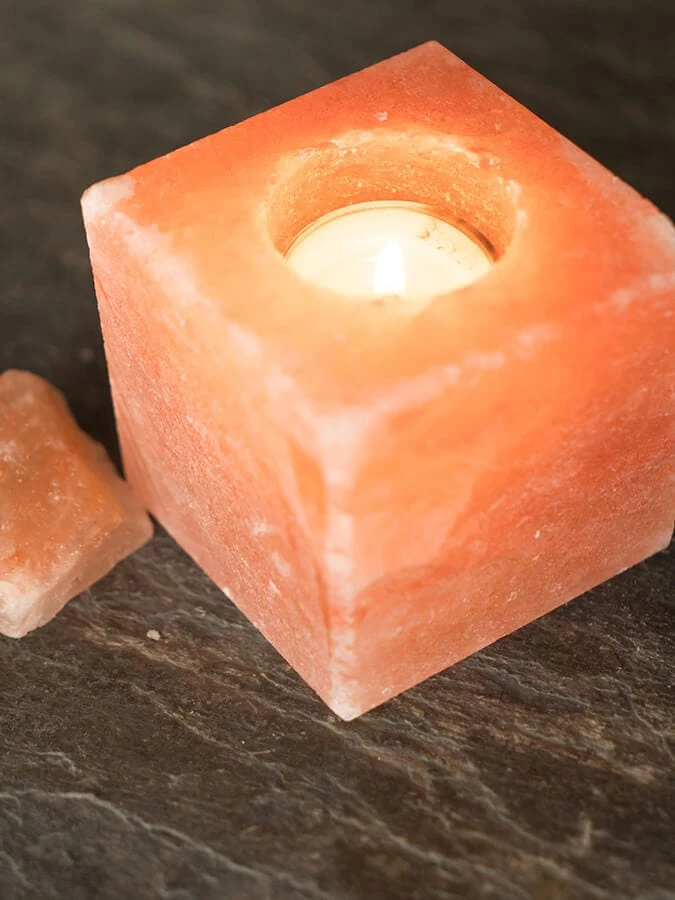 Yoga Studio Himalayan Salt Tealight Candle Holder - Square 8 Yoga Studio Himalayan Salt Tealight Candle Holder - Square - Image 6