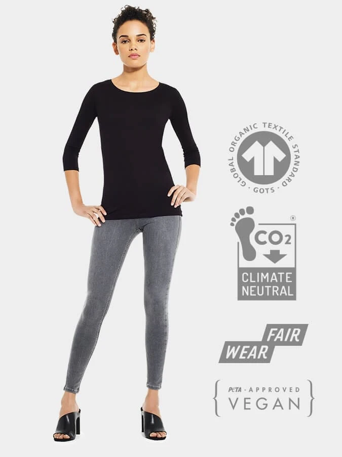 Yoga Studio Women's Organic Cotton 3/4 Sleeve Stretch T-Shirt 3 Yoga Studio Women's Organic Cotton 3/4 Sleeve Stretch T-Shirt