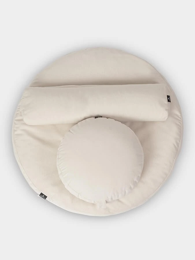 Yoga Studio EU Round Organic Zabuton Meditation Cushion Kit - Zafu & Pranayama 4 Yoga Studio EU Round Organic Zabuton Meditation Cushion Kit - Zafu & Pranayama - Image 2