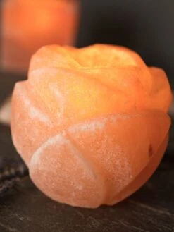 Yoga Studio Himalayan Salt Tealight Candle Holder - Lotus Flower -Yoga Supply Store omxfkloih5p