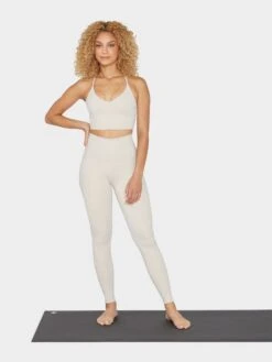 Manduka Essence Women's Leggings - Sand (High Rise - Media Pocket) -Yoga Supply Store pgkhoe3yhml