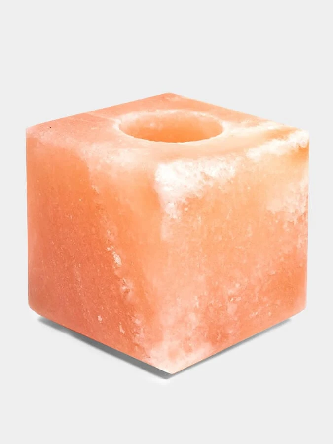 Yoga Studio Himalayan Salt Tealight Candle Holder - Square 3 Yoga Studio Himalayan Salt Tealight Candle Holder - Square