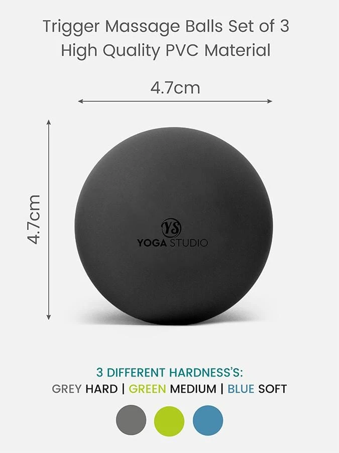 Yoga Studio Trigger Point Massage Balls Set Of 3 Grey - Green - Blue 13 Yoga Studio Trigger Point Massage Balls Set Of 3 Grey - Green - Blue - Image 11