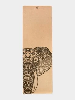 Yoga Studio Printed Elephant Cork Yoga Mat - 4mm -Yoga Supply Store us3c4frfbyg