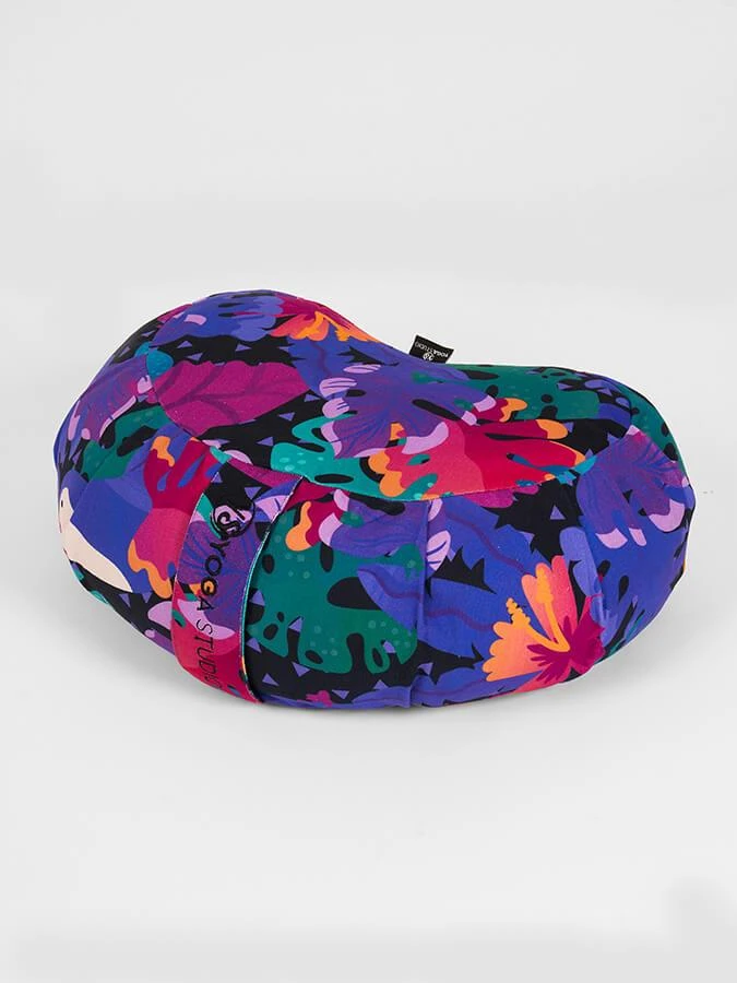 Yoga Studio Crescent Designed Organic Buckwheat Cushion - Floral Collection 10 Yoga Studio Crescent Designed Organic Buckwheat Cushion - Floral Collection - Image 8