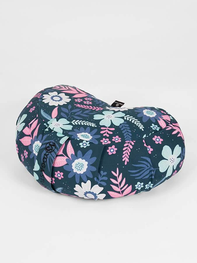 Yoga Studio Crescent Designed Organic Buckwheat Cushion - Floral Collection 4 Yoga Studio Crescent Designed Organic Buckwheat Cushion - Floral Collection - Image 2