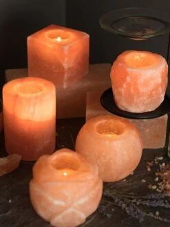 Yoga Studio Himalayan Salt Tealight Candle Holder - Lotus Flower -Yoga Supply Store xx2rufu1bt5