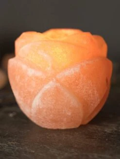 Yoga Studio Himalayan Salt Tealight Candle Holder - Lotus Flower -Yoga Supply Store ypz0slcp0pb