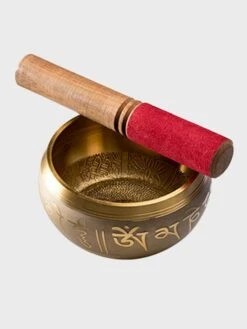 Namaste Buddha Design Brass Singing Bowl With Stick Striker