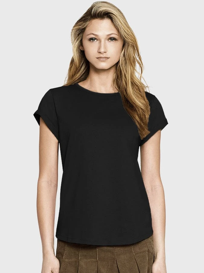 Yoga Studio Women's Organic Cotton Rolled Sleeve T-Shirt 3 Yoga Studio Women's Organic Cotton Rolled Sleeve T-Shirt