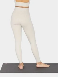 Manduka Essence Women's Leggings - Sand (High Rise - Media Pocket) -Yoga Supply Store zr5movjypov